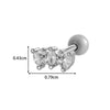 Metal Geometric Water Drop Zircon Inlaid Piercing Ear Nail For Unisex Fashion Style Set With Diamonds
