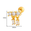 Metal Geometric Water Drop Zircon Inlaid Piercing Ear Nail For Unisex Fashion Style Set With Diamonds