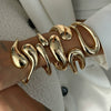 Metal Geometric Water Drops Hiphop Futuresense Electroplated Bracelet For Women