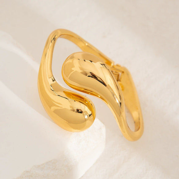 Metal Geometric Water Drops Hiphop Futuresense Electroplated Bracelet For Women