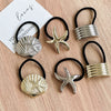 Metal Geometric Women's Hair Rope With Electroplating Cold And Simple Style High Elasticity