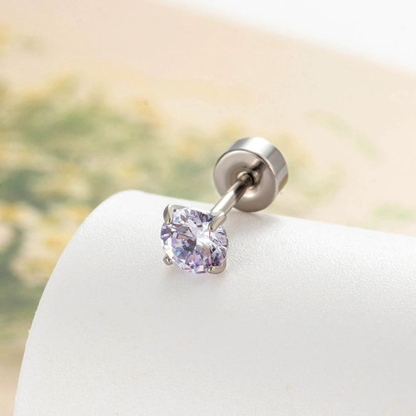 Metal Geometric Zircon Earrings With Eight Heart And Eight Arrows And Fashion Style