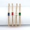 Metal Geometric Zircon Open Bracelet For Women