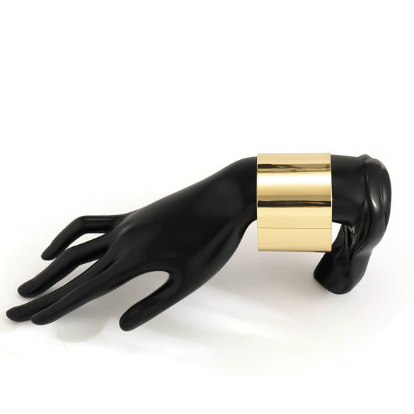 Metal Gloss Wide Opening Bracelet Women's Geometric Style Electroplating