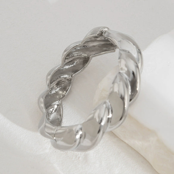 Metal Glossy Thread Stacked Geometric Sixsided Mirror Bracelet Retro Electroplated