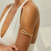 Metal Glossy Ushaped Geometric Cut Out Arm Bracelet Leg Chain For Women With Electroplating