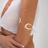 Metal Glossy Ushaped Geometric Cut Out Arm Bracelet Leg Chain For Women With Electroplating