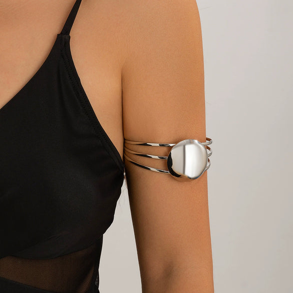 Metal Glow Geometric Open Bracelet For Female Iron Material With Electroplating