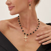 Metal Gothic Punk Geometric Acrylic Beads And Alloy Clavicle Chain Necklace With Electroplating For Women