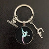 Metal Gymnastics Pattern Fashion Cartoon Character Key Chain Pendant With Electroplating