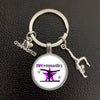 Metal Gymnastics Pattern Fashion Cartoon Character Key Chain Pendant With Electroplating