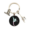 Metal Gymnastics Pattern Fashion Cartoon Character Key Chain Pendant With Electroplating