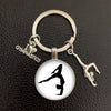 Metal Gymnastics Pattern Fashion Cartoon Character Key Chain Pendant With Electroplating