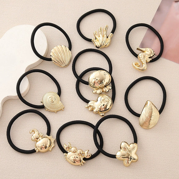 Metal Hair Ring And Hair Rope Zinc Alloy Cold Style Marine Animal Cartoon Electroplated Headwear