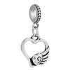 Metal Heart And Key Shaped Diy Accessories Pendant Beads With Totem Pattern For Bracelet Necklace Electroplated