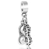 Metal Heart And Key Shaped Diy Accessories Pendant Beads With Totem Pattern For Bracelet Necklace Electroplated