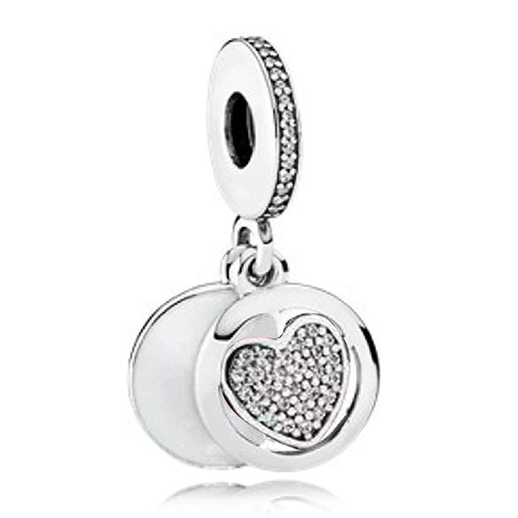 Metal Heart And Key Shaped Diy Accessories Pendant Beads With Totem Pattern For Bracelet Necklace Electroplated