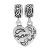 Metal Heart And Key Shaped Diy Accessories Pendant Beads With Totem Pattern For Bracelet Necklace Electroplated