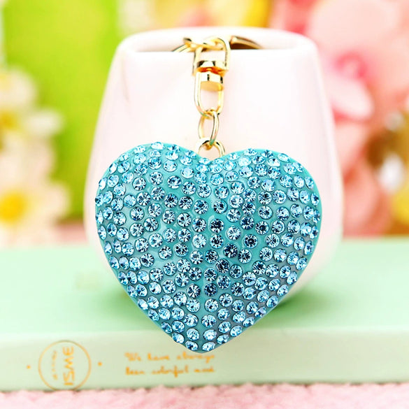 Metal Heart Flower Women's Girly Keychain Bag Pendant