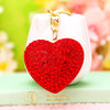 Metal Heart Flower Women's Girly Keychain Bag Pendant