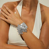 Metal Heart Geometric Glossy Wide Bracelet With Electroplating