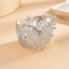 Metal Heart Geometric Glossy Wide Bracelet With Electroplating