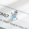 Metal Heart Shape Zircon Set Piercing Earrings