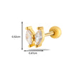 Metal Heart Styling Electroplated Double Head Screw Butterfly Ear Bone Nail For Women