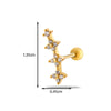 Metal Heart Styling Electroplated Double Head Screw Butterfly Ear Bone Nail For Women
