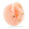Metal Heart Styling Electroplated Double Head Screw Butterfly Ear Bone Nail For Women