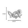 Metal Heart Styling Electroplated Double Head Screw Butterfly Ear Bone Nail For Women