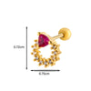 Metal Heart Styling Electroplated Double Head Screw Butterfly Ear Bone Nail For Women