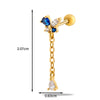 Metal Heart Styling Electroplated Double Head Screw Butterfly Ear Bone Nail For Women