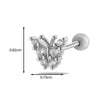 Metal Heart Styling Electroplated Double Head Screw Butterfly Ear Bone Nail For Women