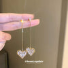 Metal Heart Zircon Love Earrings For Women