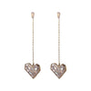 Metal Heart Zircon Love Earrings For Women