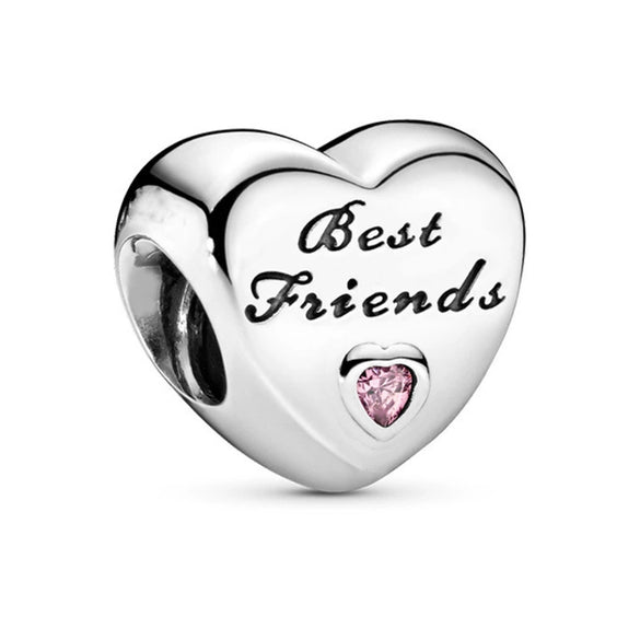Metal Heartshaped Lettering Beads Accessories For Women's Fashion Diy Bracelet With Electroplating And Totem Design