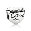Metal Heartshaped Lettering Beads Accessories For Women's Fashion Diy Bracelet With Electroplating And Totem Design