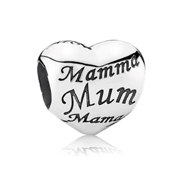 Metal Heartshaped Lettering Beads Accessories For Women's Fashion Diy Bracelet With Electroplating And Totem Design
