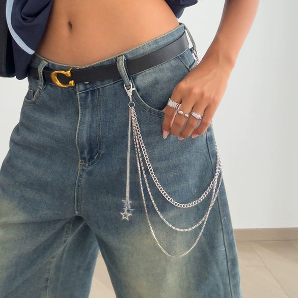 Metal Hip Hop Cross Pendant Waist Chain Jewelry