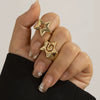 Metal Hollow Fivepointed Star Ring For Women Electroplated Geometric Design