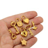 Metal Hollow Love Key Peach Heart Concentric Padlock Pendant Couple Necklace Diy Jewelry Accessories Electroplated