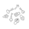 Metal Hollow Love Key Peach Heart Concentric Padlock Pendant Couple Necklace Diy Jewelry Accessories Electroplated