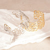 Metal Hollow Pattern Open Bracelet For Women With Electroplating Light Luxury And Fashion All Match Design