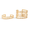 Metal Hollow Wave Geometric Open Arm Bracelet For Women Hip Hop Punk Style Electroplated