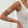 Metal Hollow Wave Geometric Open Arm Bracelet For Women Hip Hop Punk Style Electroplated