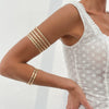 Metal Hollow Wave Geometric Open Arm Bracelet For Women Hip Hop Punk Style Electroplated