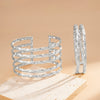 Metal Hollow Wave Geometric Open Arm Bracelet For Women Hip Hop Punk Style Electroplated