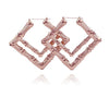 Metal Hoop Earrings Simple Geometric Style Electroplated Unisex Jewelry