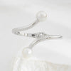 Metal Imitation Pearl Bracelet With Irregular Lines Electroplating Design